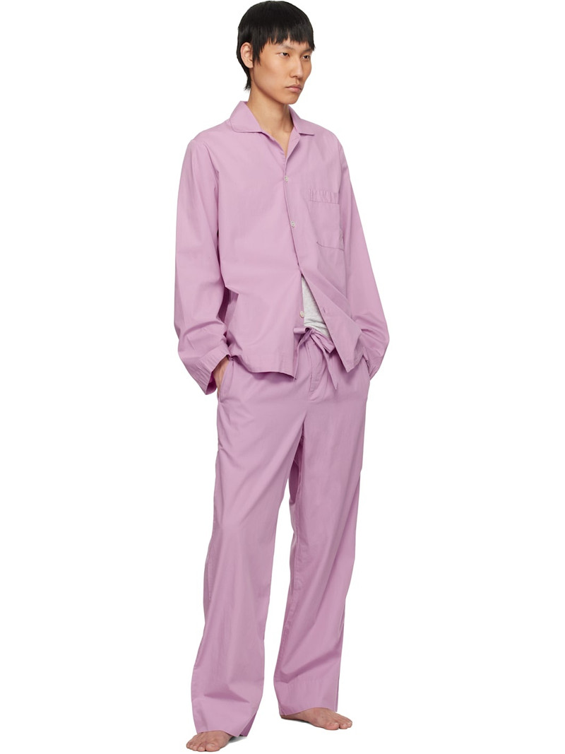 TEKLA Purple Poplin Long-Sleeved Pyjama Shirt outlook