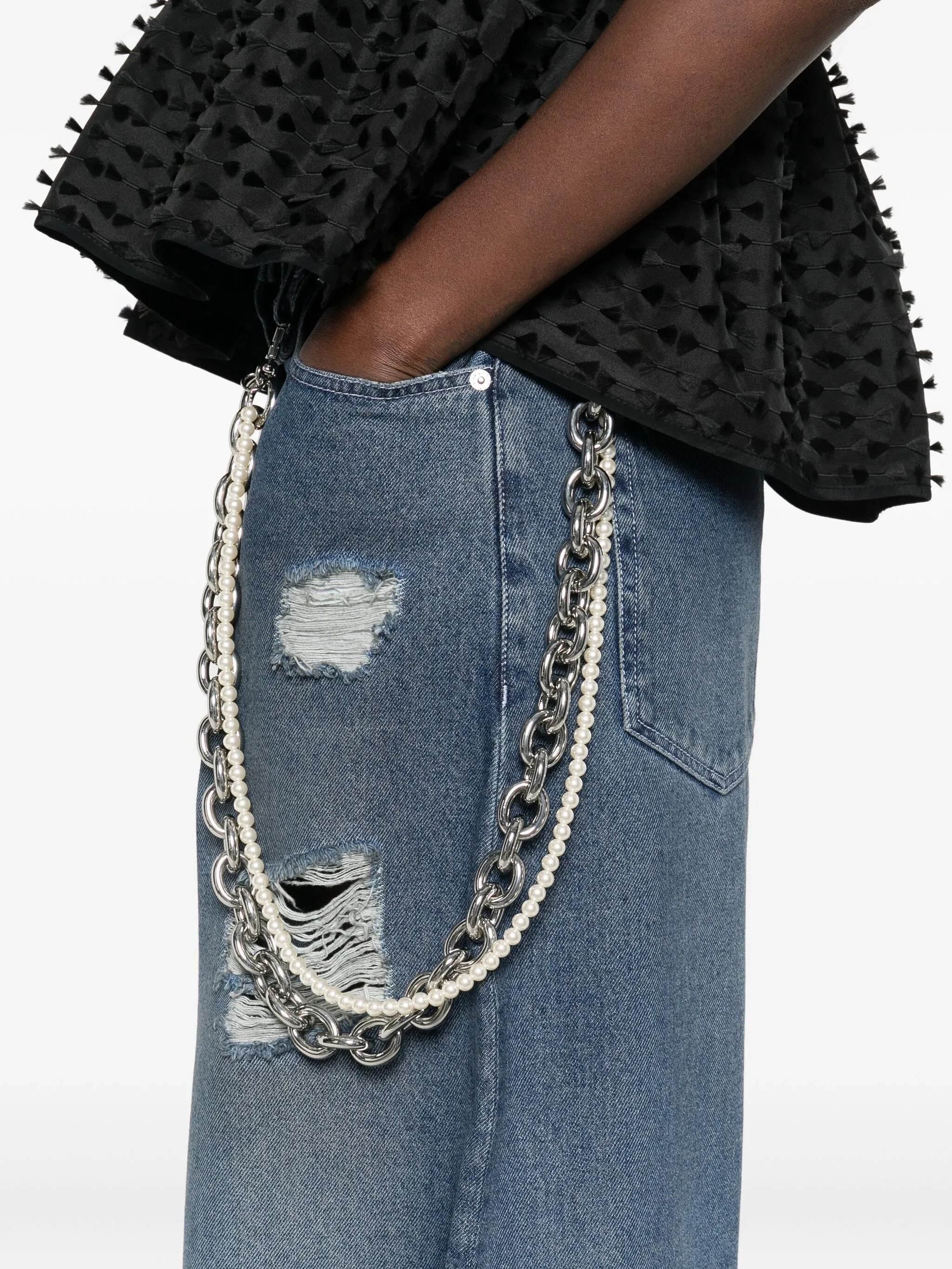 Simone Rocha Distressed Frayed Jeans - 5