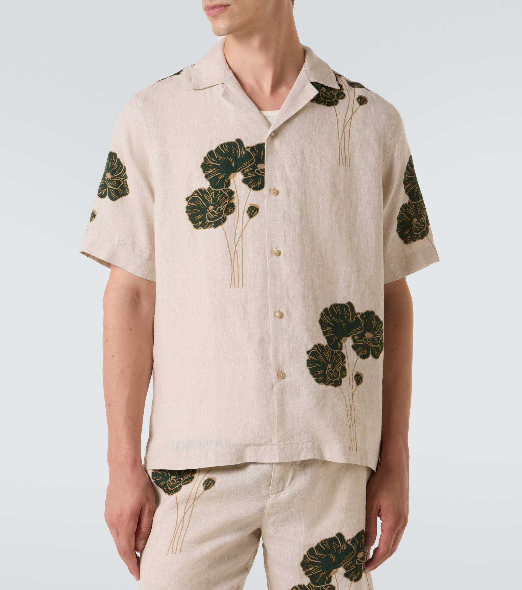 Roberto floral linen bowling shirt - 3