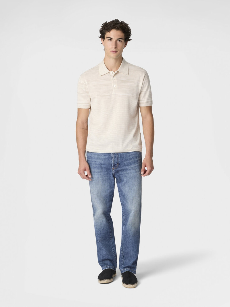 Missoni Flamed mercerized cotton polo shirt outlook