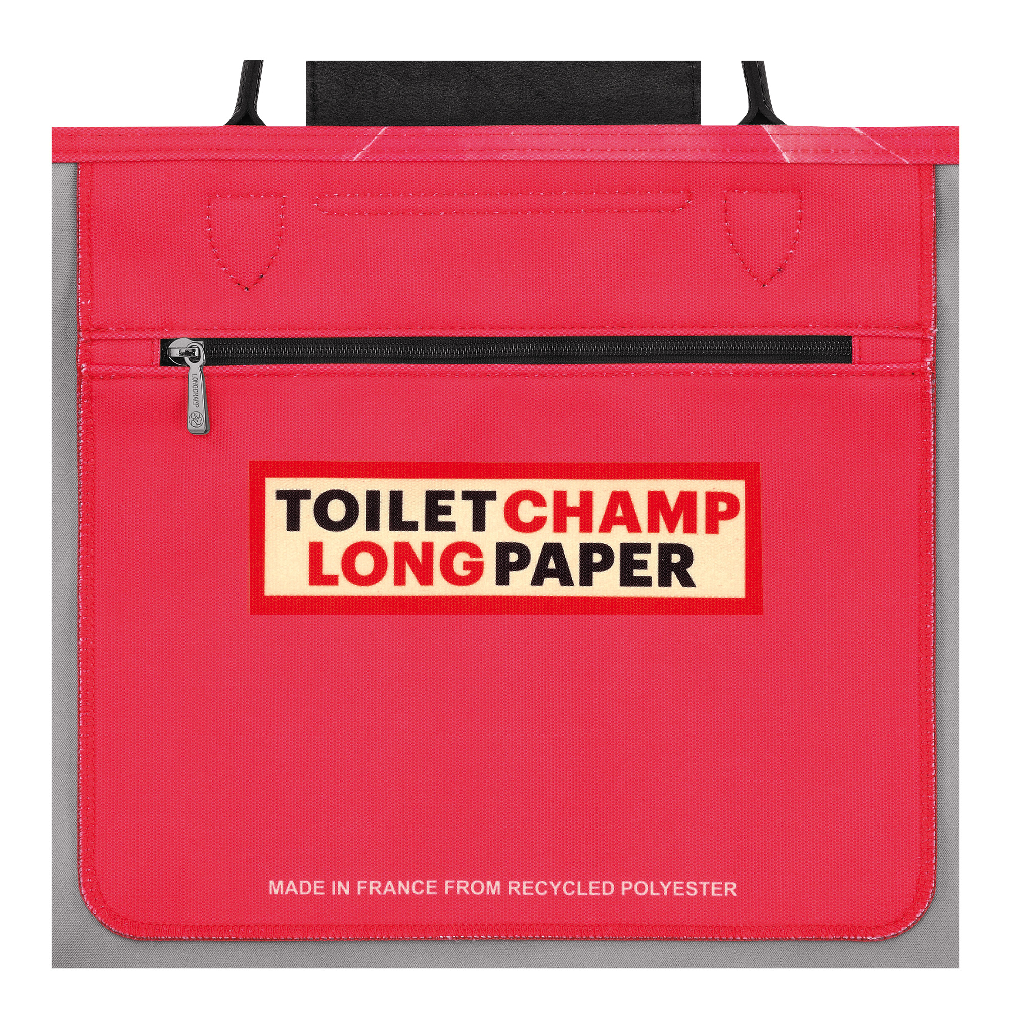 Longchamp x ToiletPaper M Tote bag Red - Canvas - 5