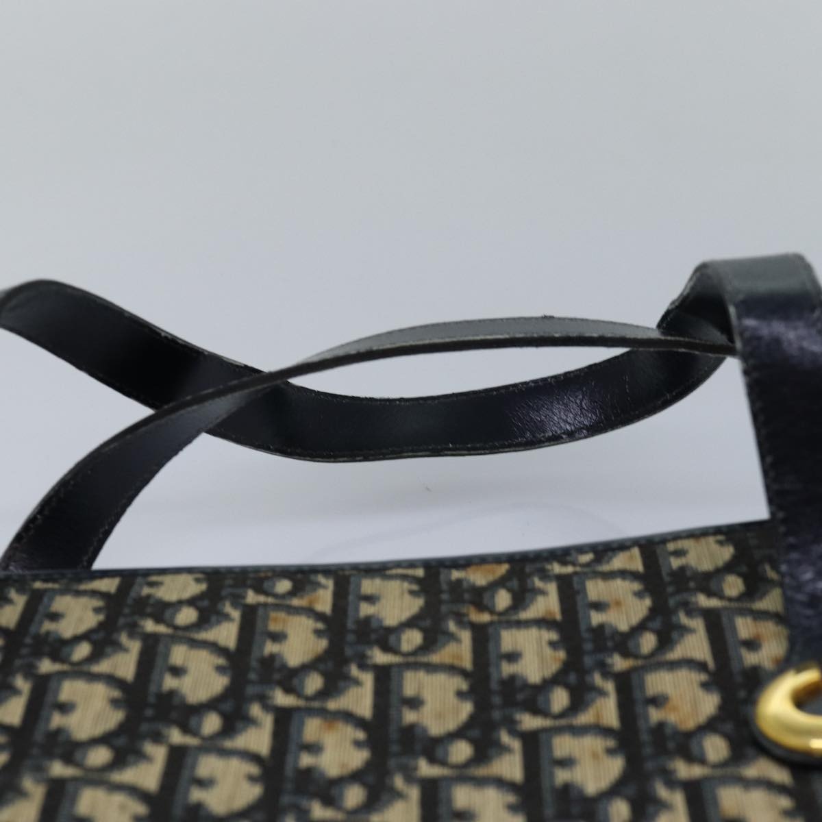 DIOR Trotter Canvas Hand Bag Canvas Navy - 8