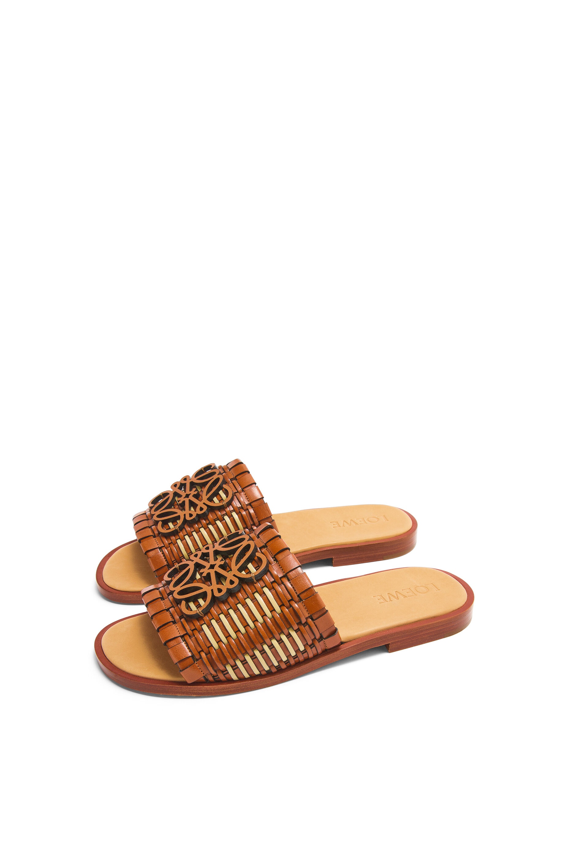 Anagram woven slide in calfskin - 2