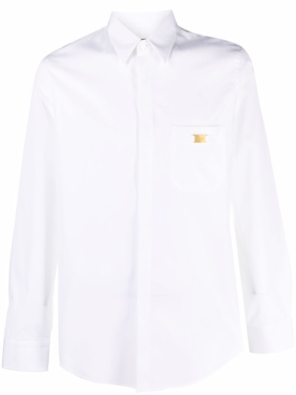 logo-plaque long-sleeve shirt - 1