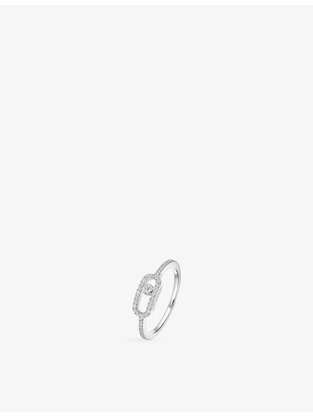 Move Uno 18ct white-gold and pavé diamond ring - 1