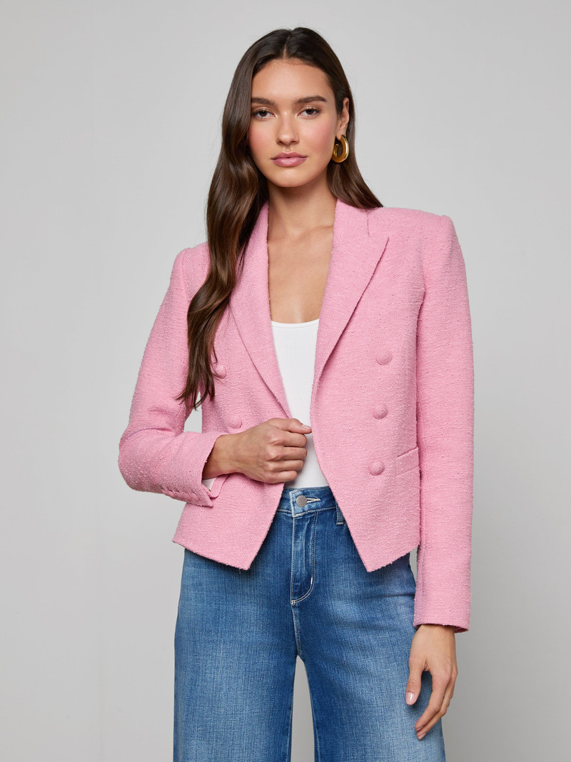 L'AGENCE Brooke Tweed Blazer outlook