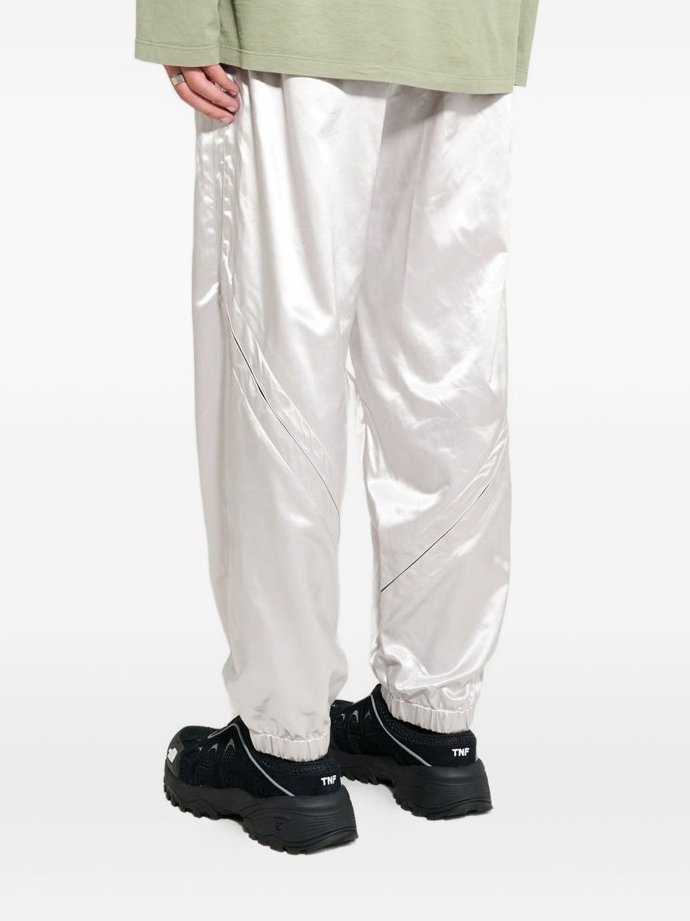 elasticated-waistband panelled trousers - 3