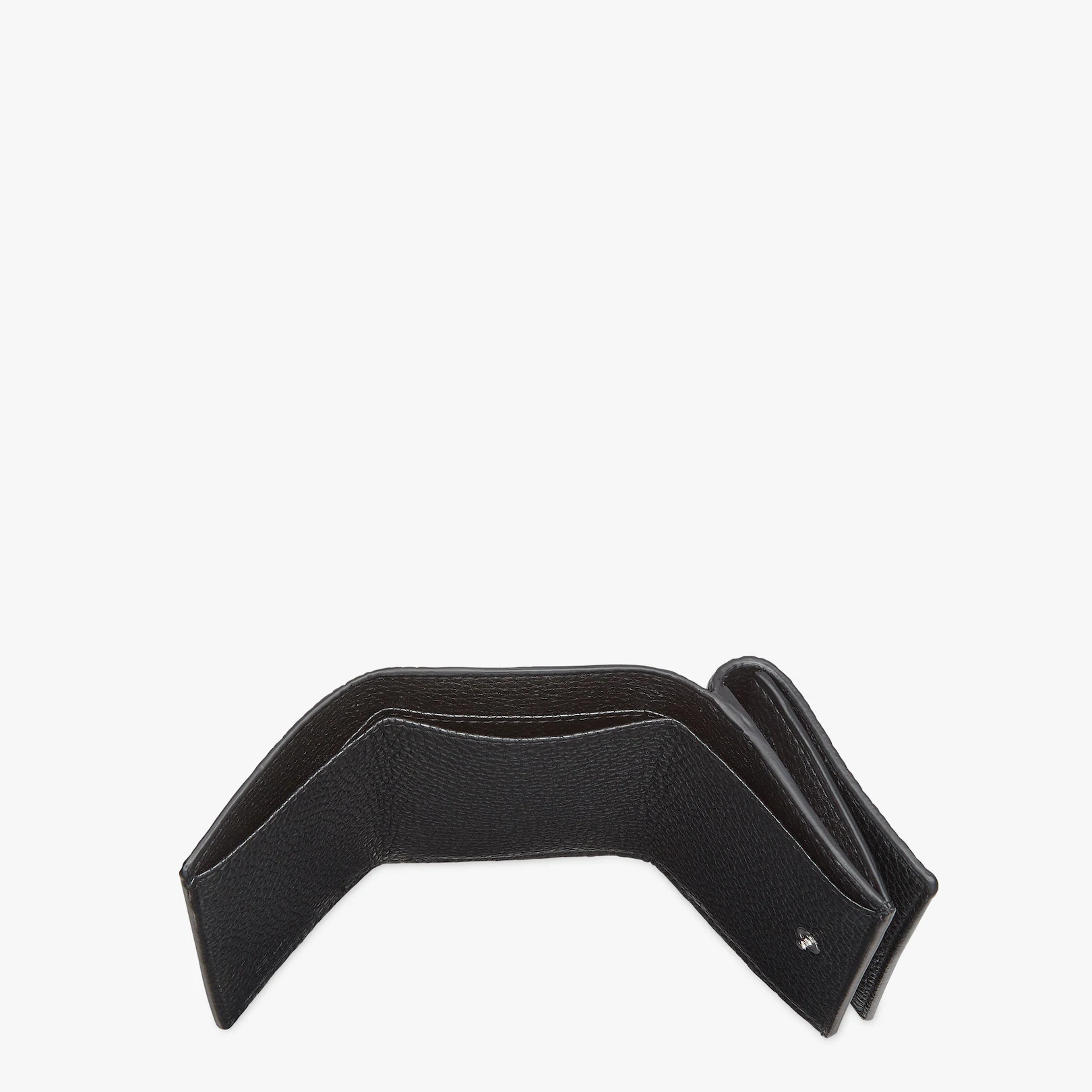 Black leather tri-fold wallet - 4