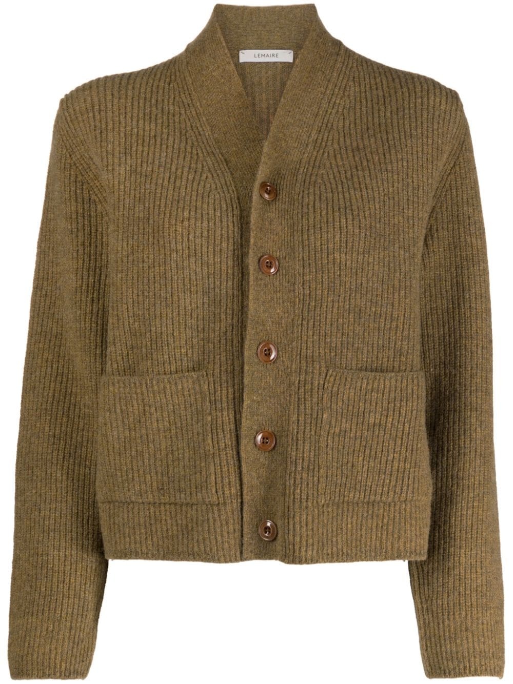 ribbed-knit wool cardigan - 1