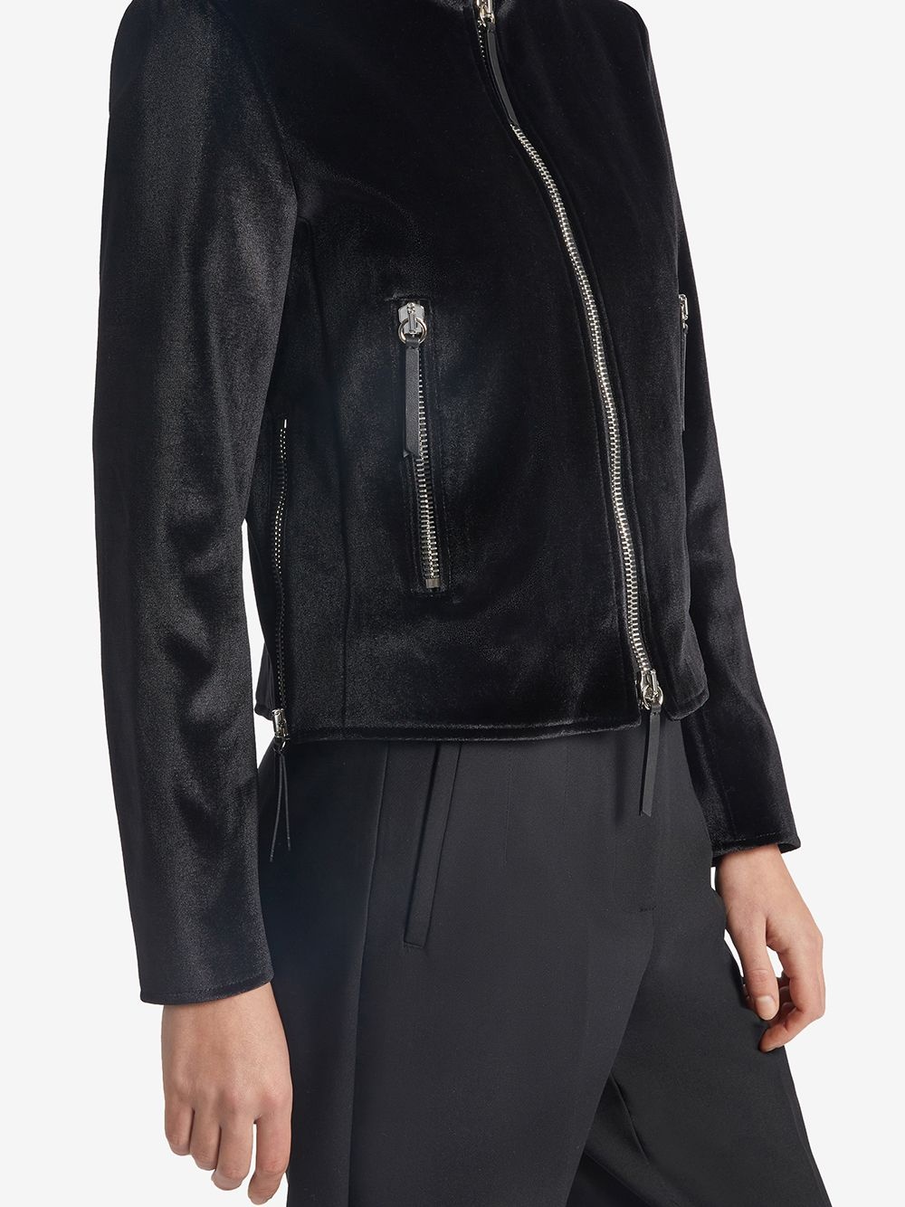 velvet zip-up jacket - 5