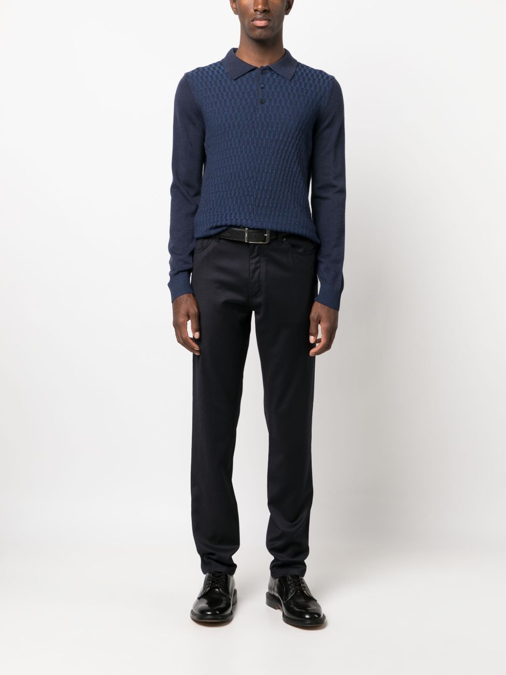 patterned intarsia-knit polo shirt - 2