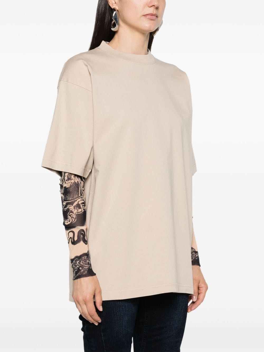 rhinestoned cotton T-shirt - 4