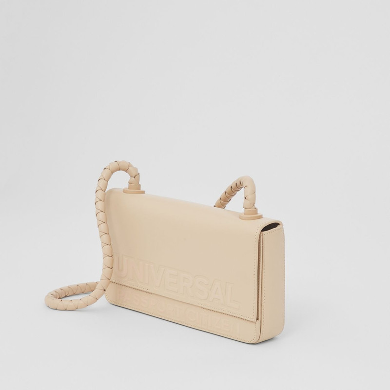 Embossed Slogan Leather Crossbody Bag 4