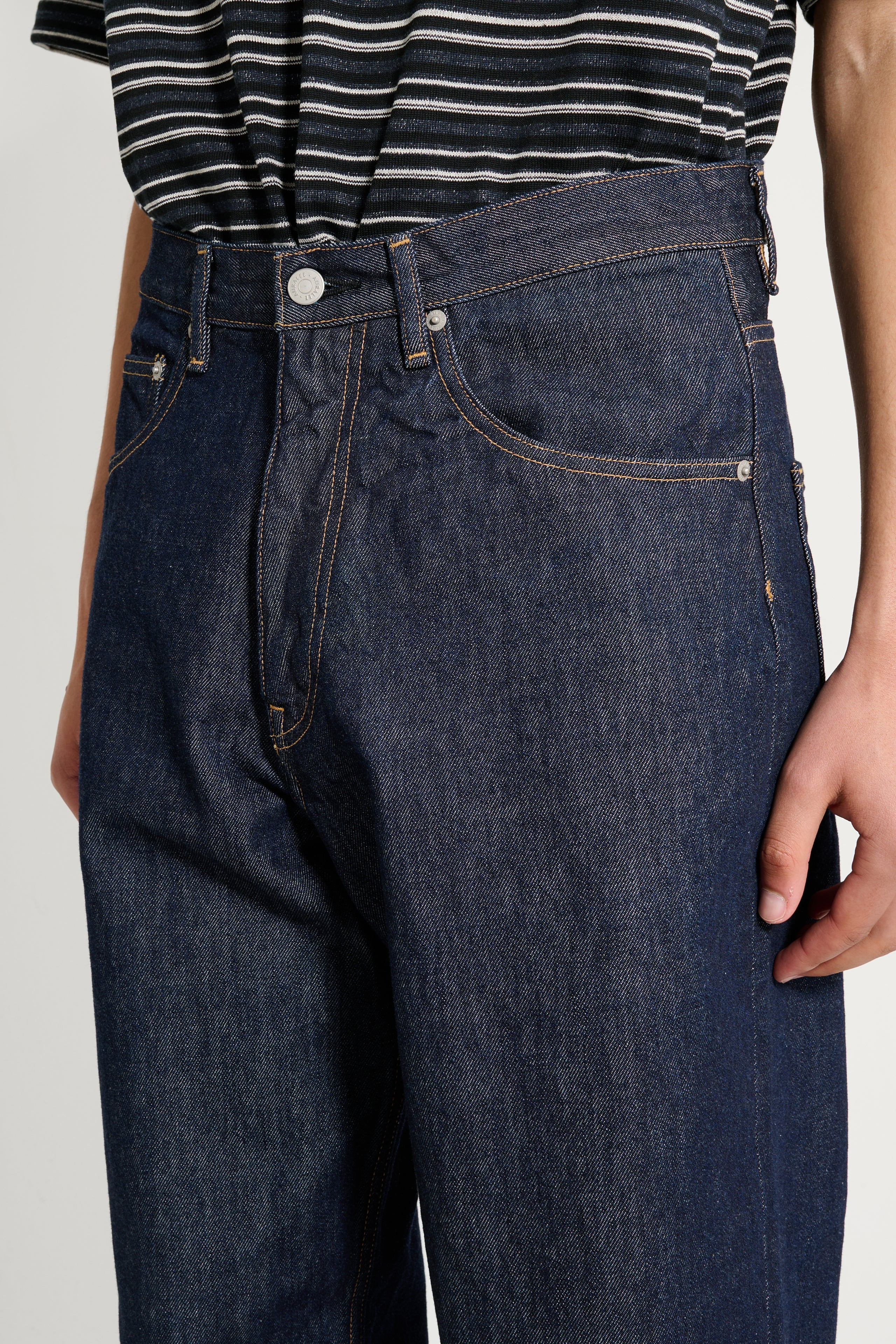 AURALEE HARD TWIST DENIM WIDE PANTS INDIGO - 4