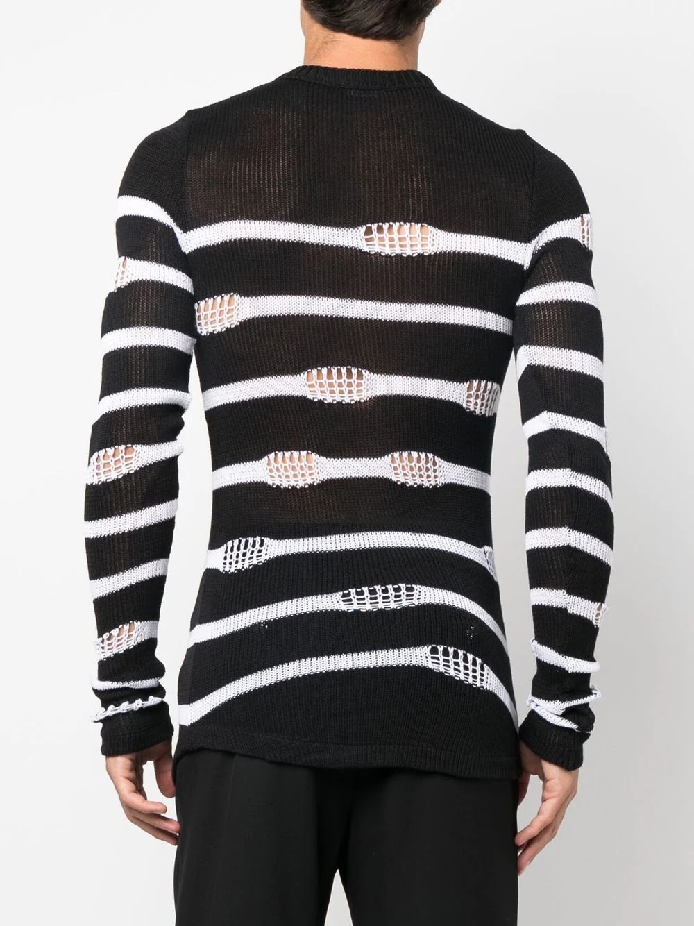 distressed striped sweater - 4