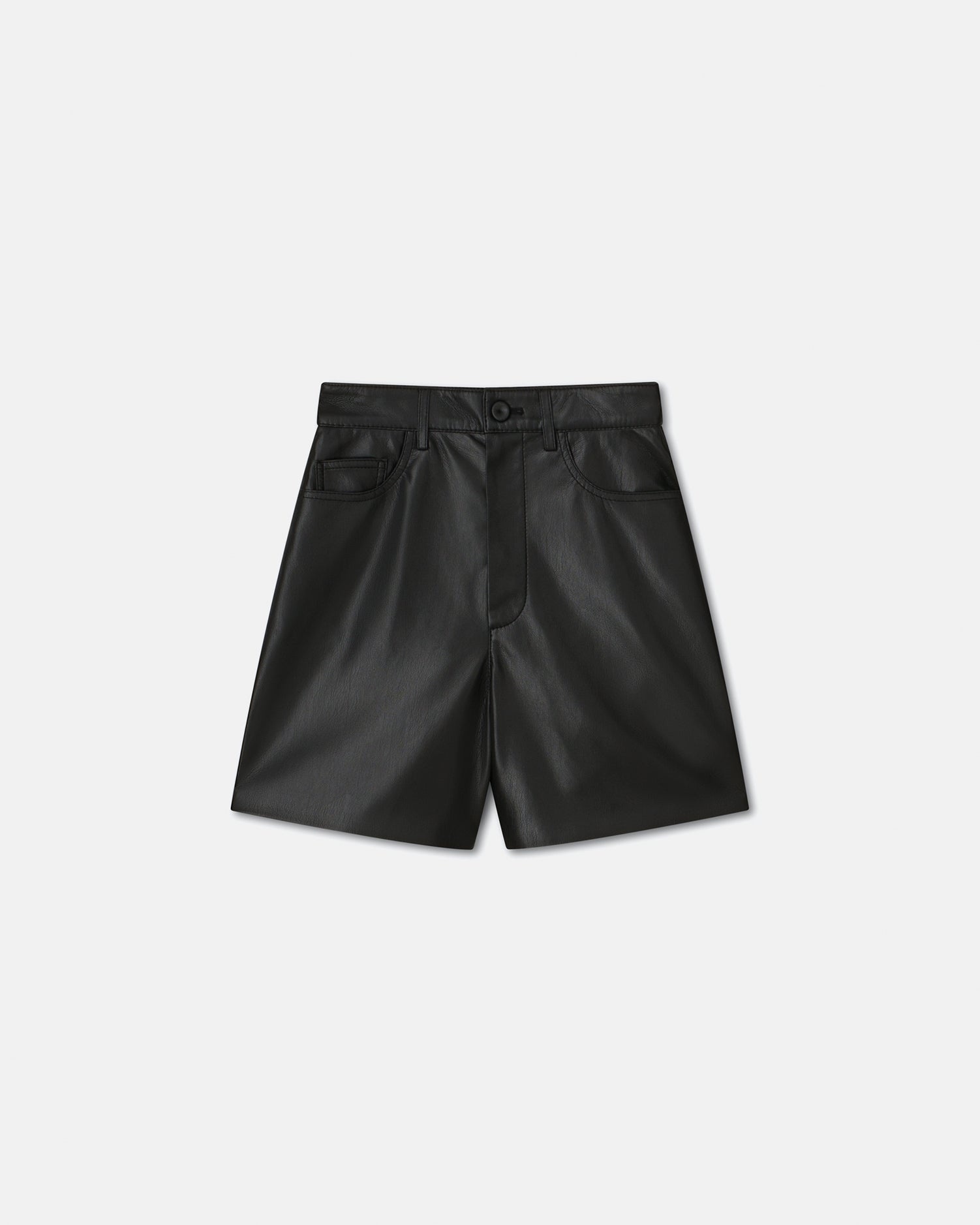 LEANA - OKOBOR™ alt-leather shorts - Black - 1