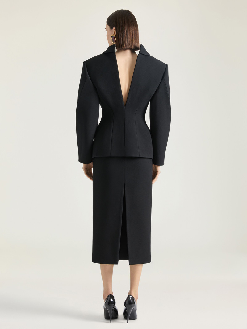 DOUBLE BREASTED SLASHED TUXEDO JACKET IN WOOL 3