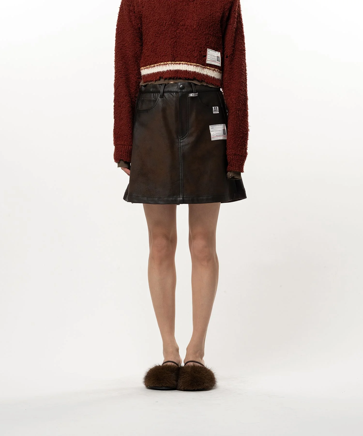 Coated Skirt Pants - 1