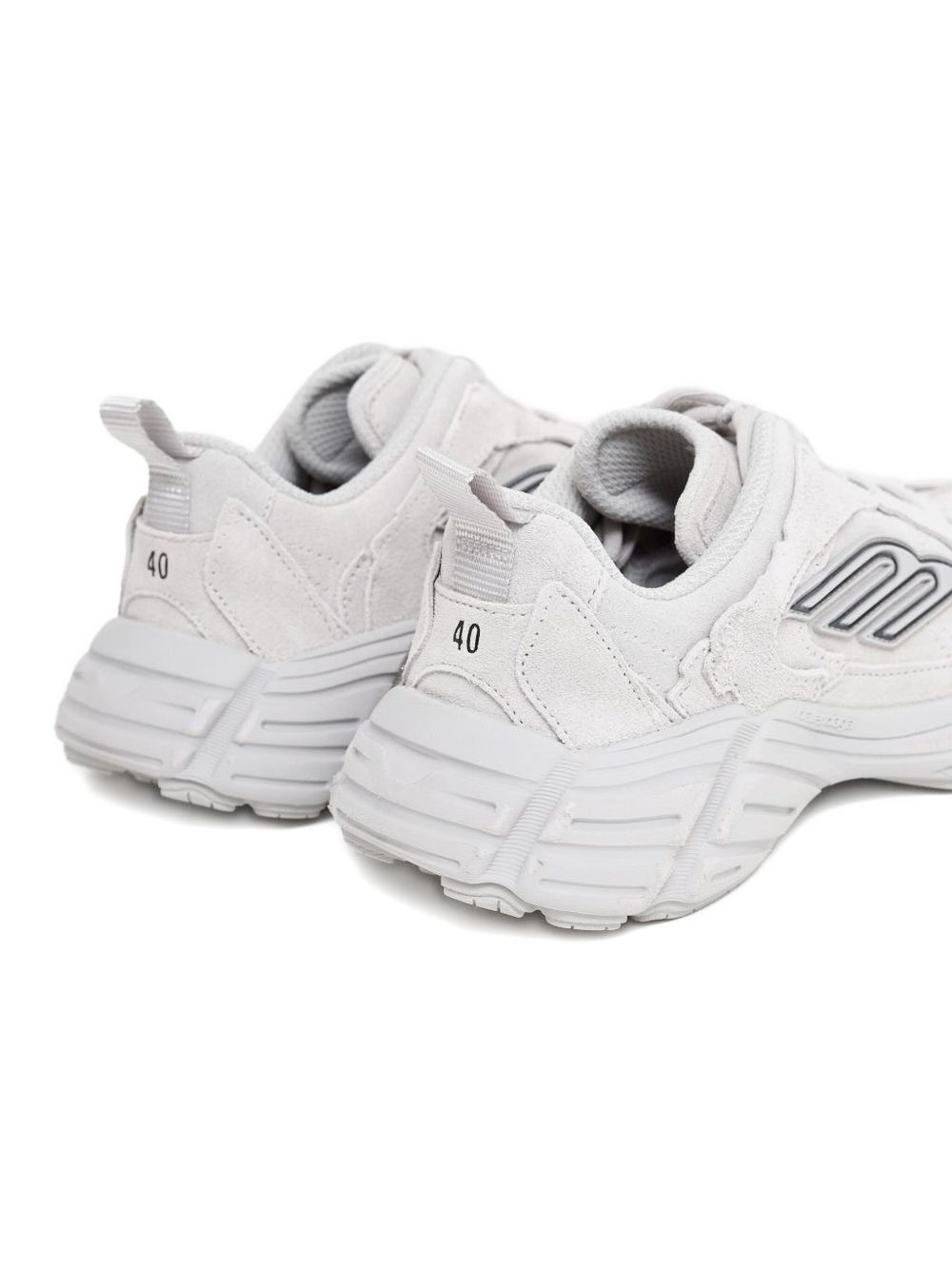suede logo sneakers - 3