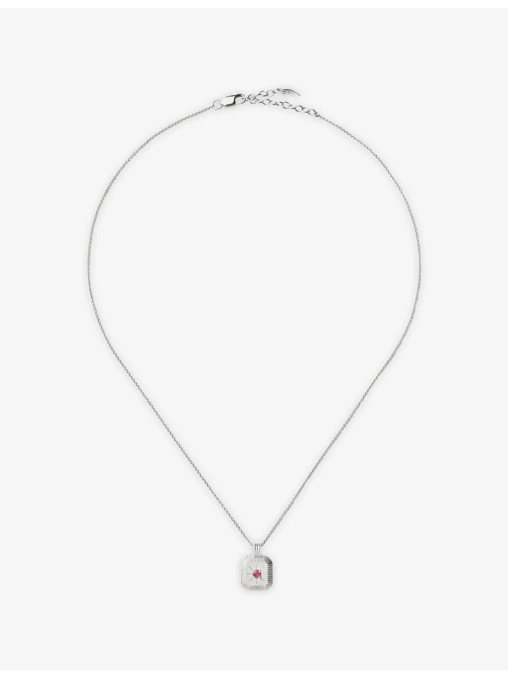 July Birthstone Sterling-Silver And Crystal Pendant Necklace - 1