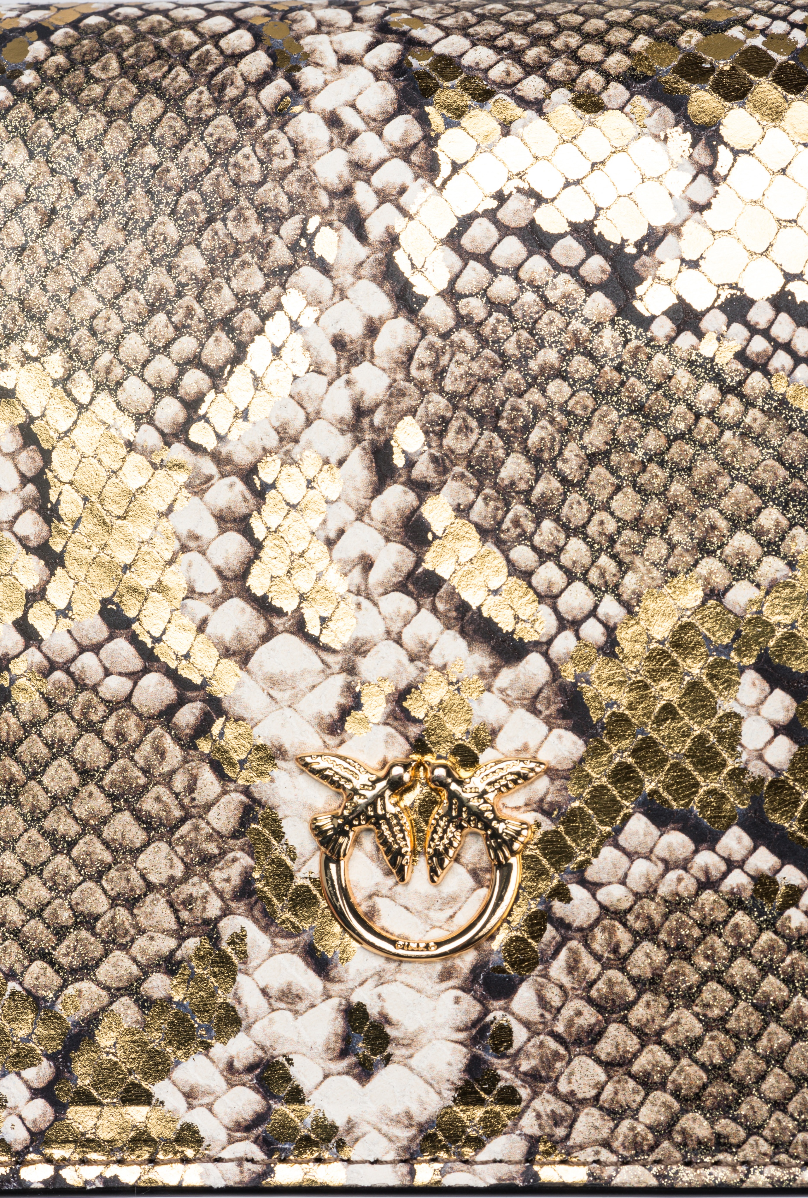 PINKO GALLERIA MINI LOVE BAG CLICK IN LAMINATED REPTILE SKIN - 5