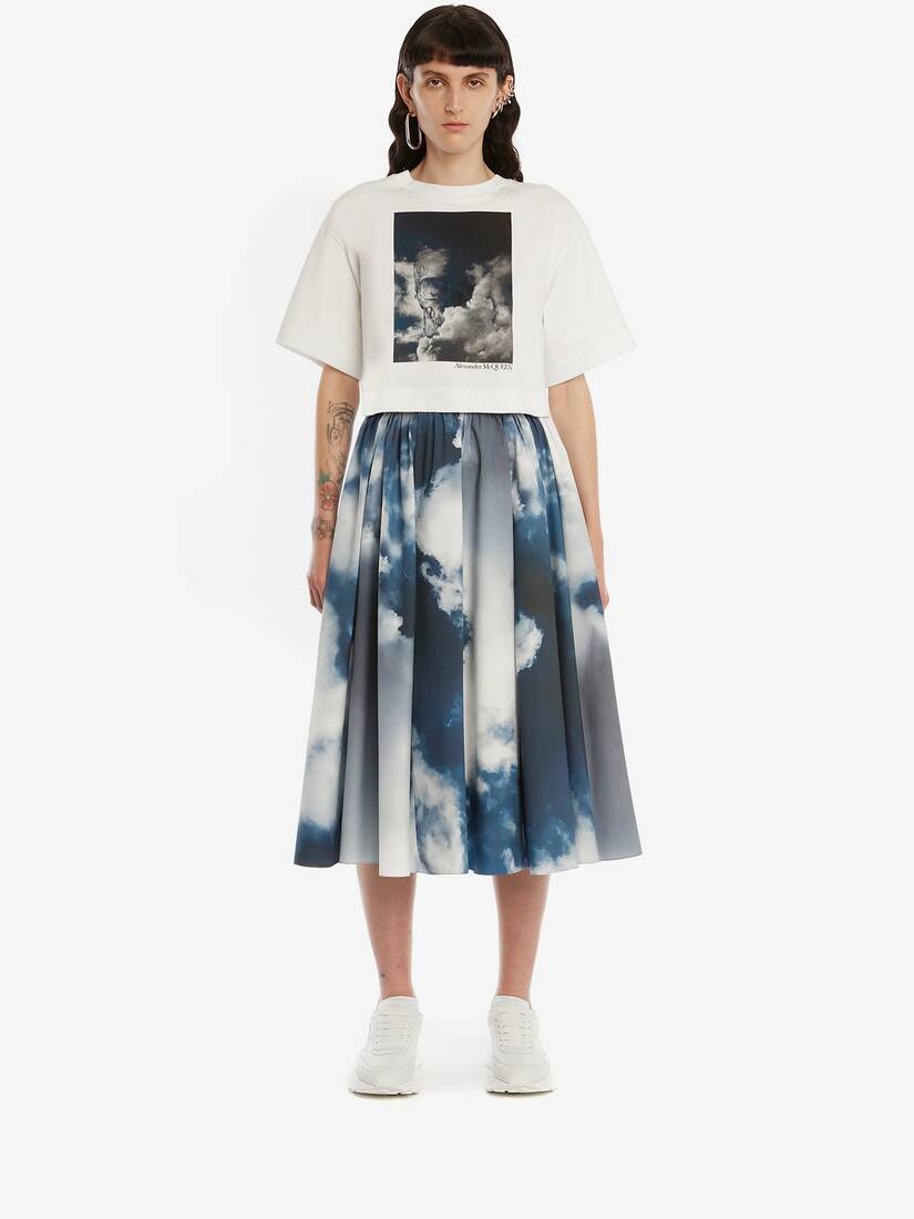 Storm Skull Cropped T-shirt in White - 2