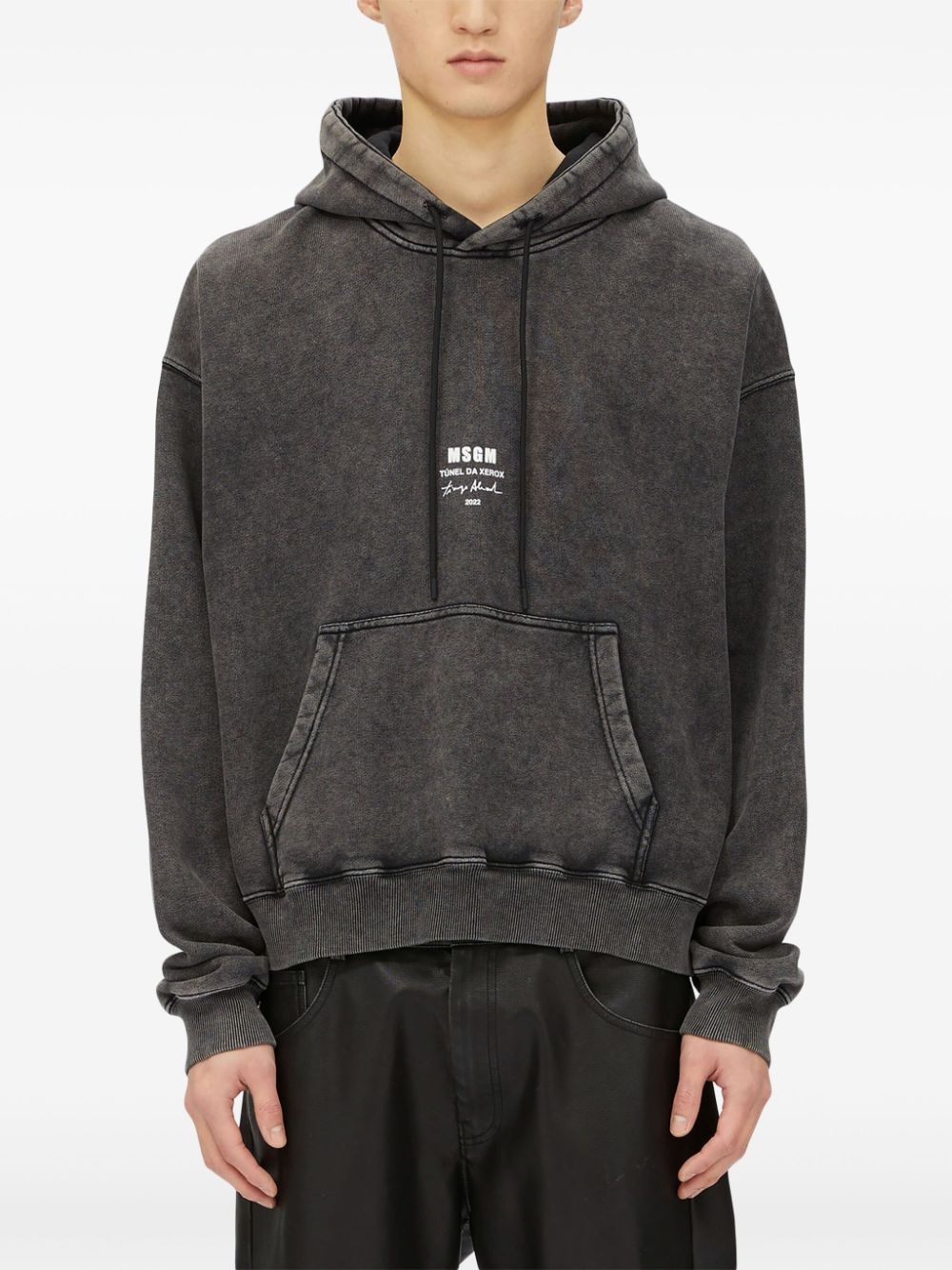 helmet print drawstring hoodie - 3