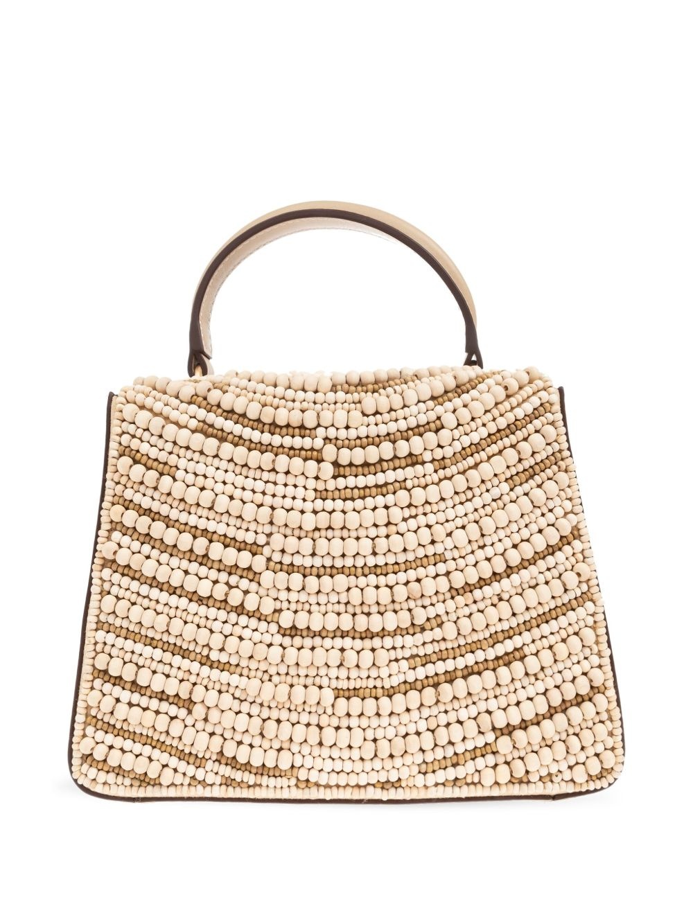 wood-bead embellished tote bag - 3