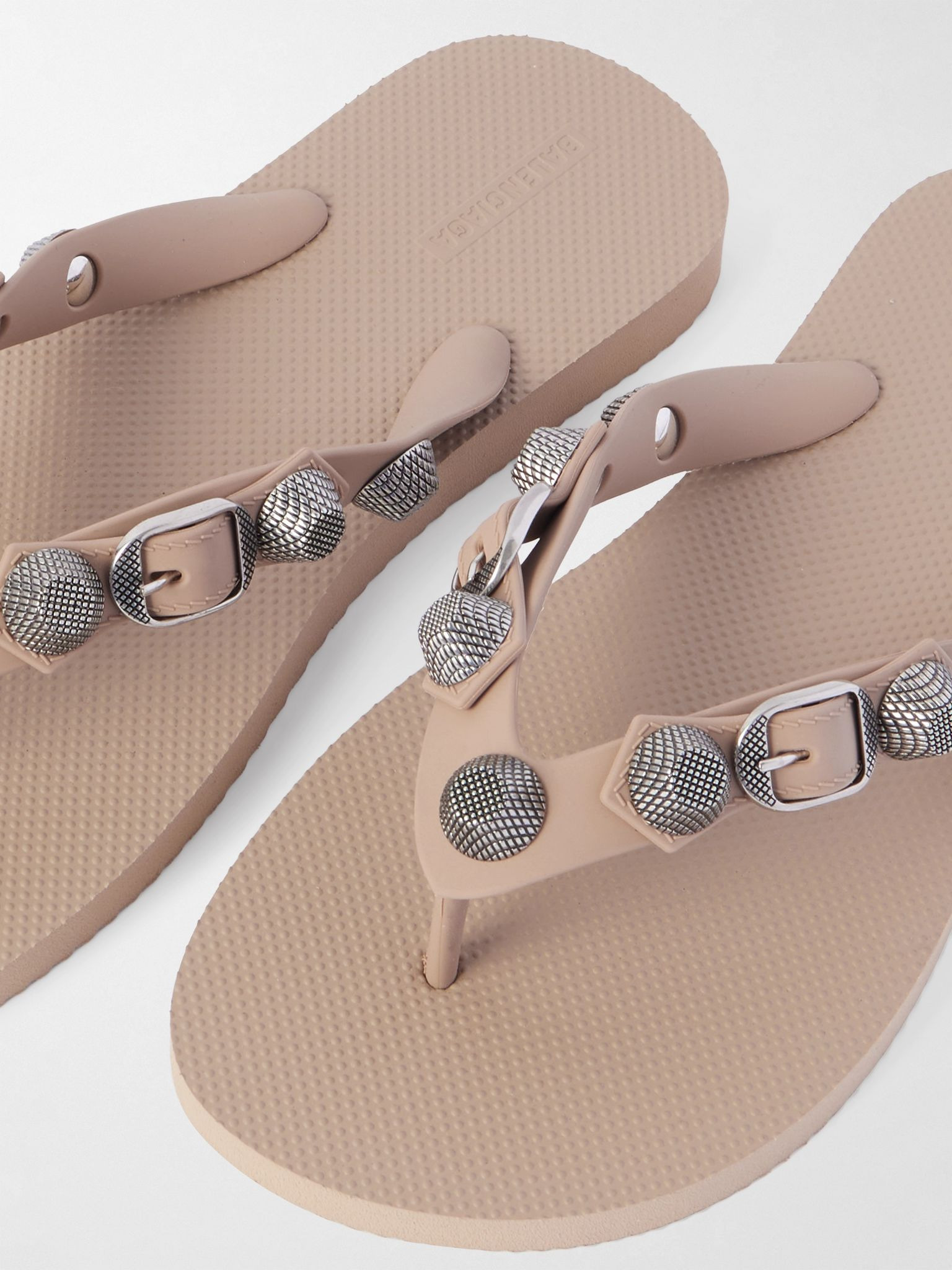 Cagole embellished rubber flip flops Beige - 4