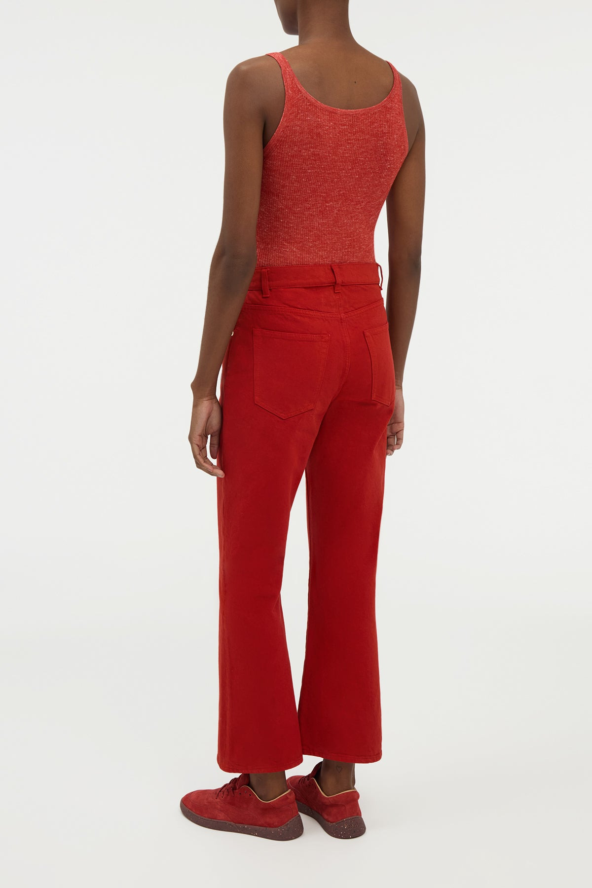 Cinxia Knit Tank Top in Antelope Orange Cashmere Silk with Hemp - 5