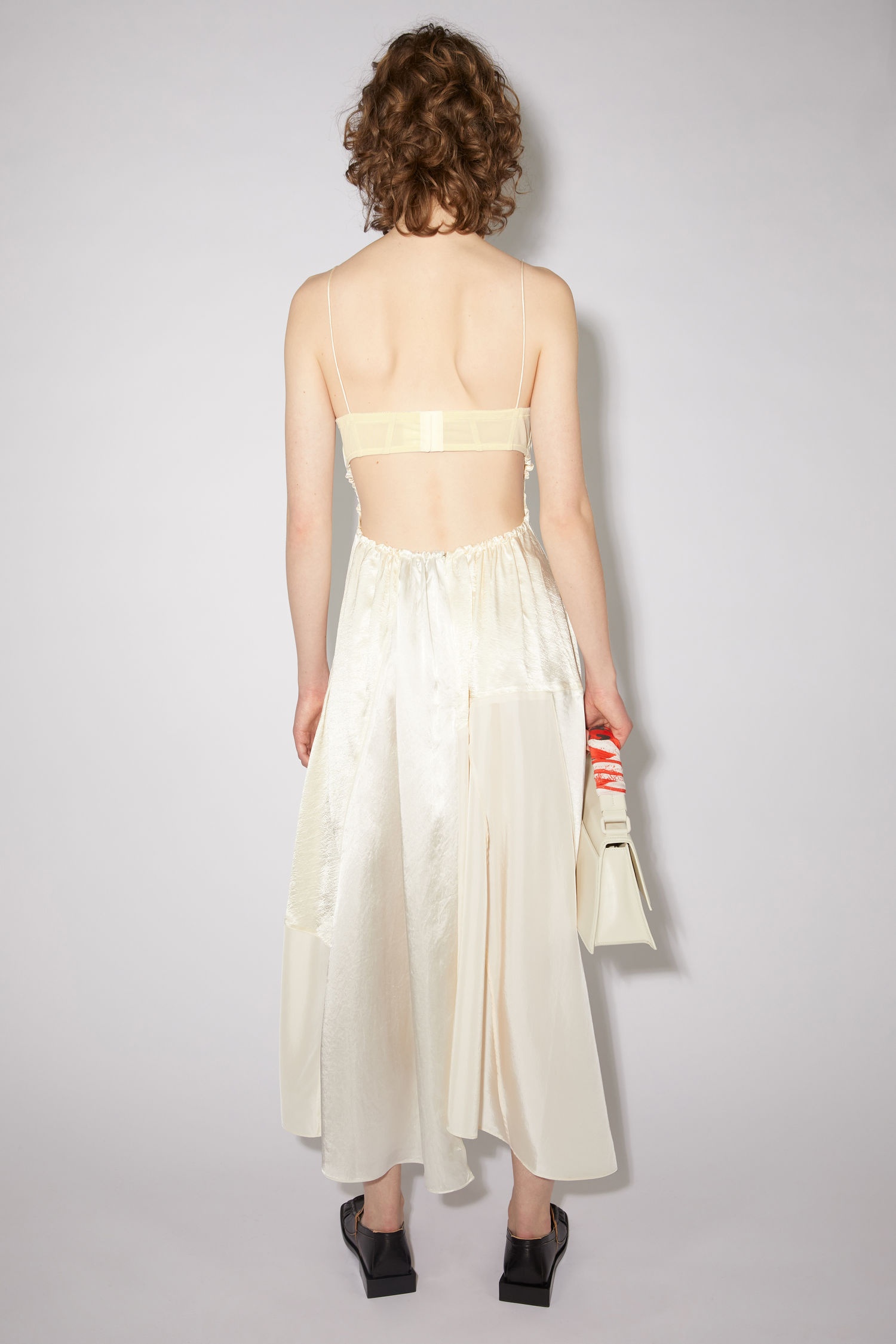 Hammered satin dress - Ecru beige - 3