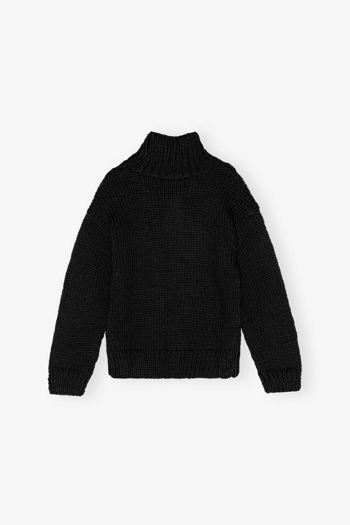 BLACK HANDKNIT TURTLENECK SWEATER - 6