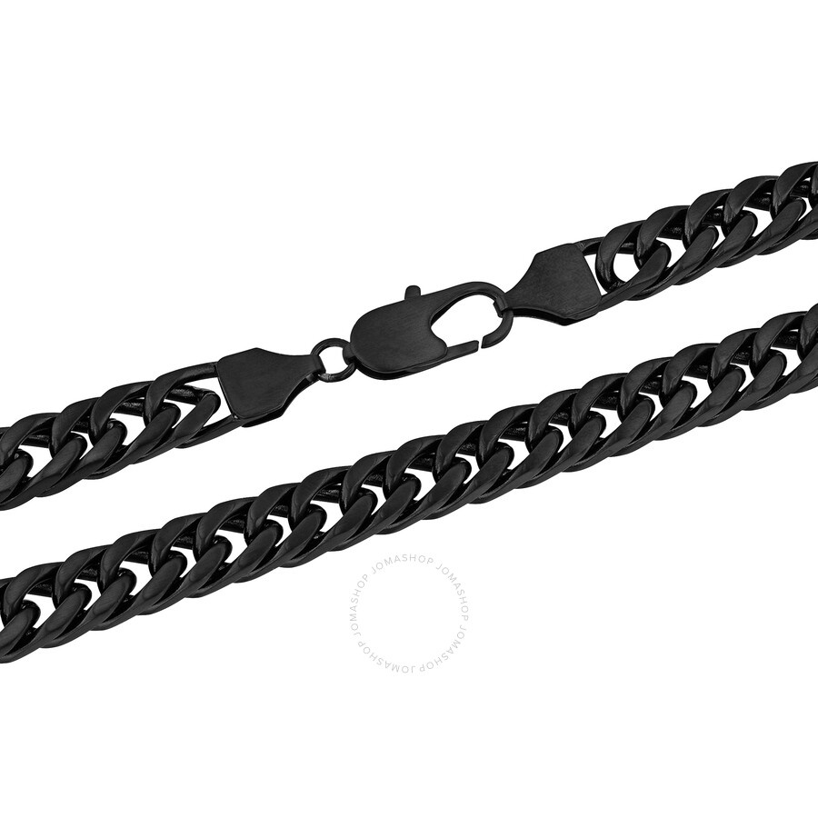 Robert Alton - Robert Alton Black Matte IP Stainless Steel Curb Link Fashion Chain - 2