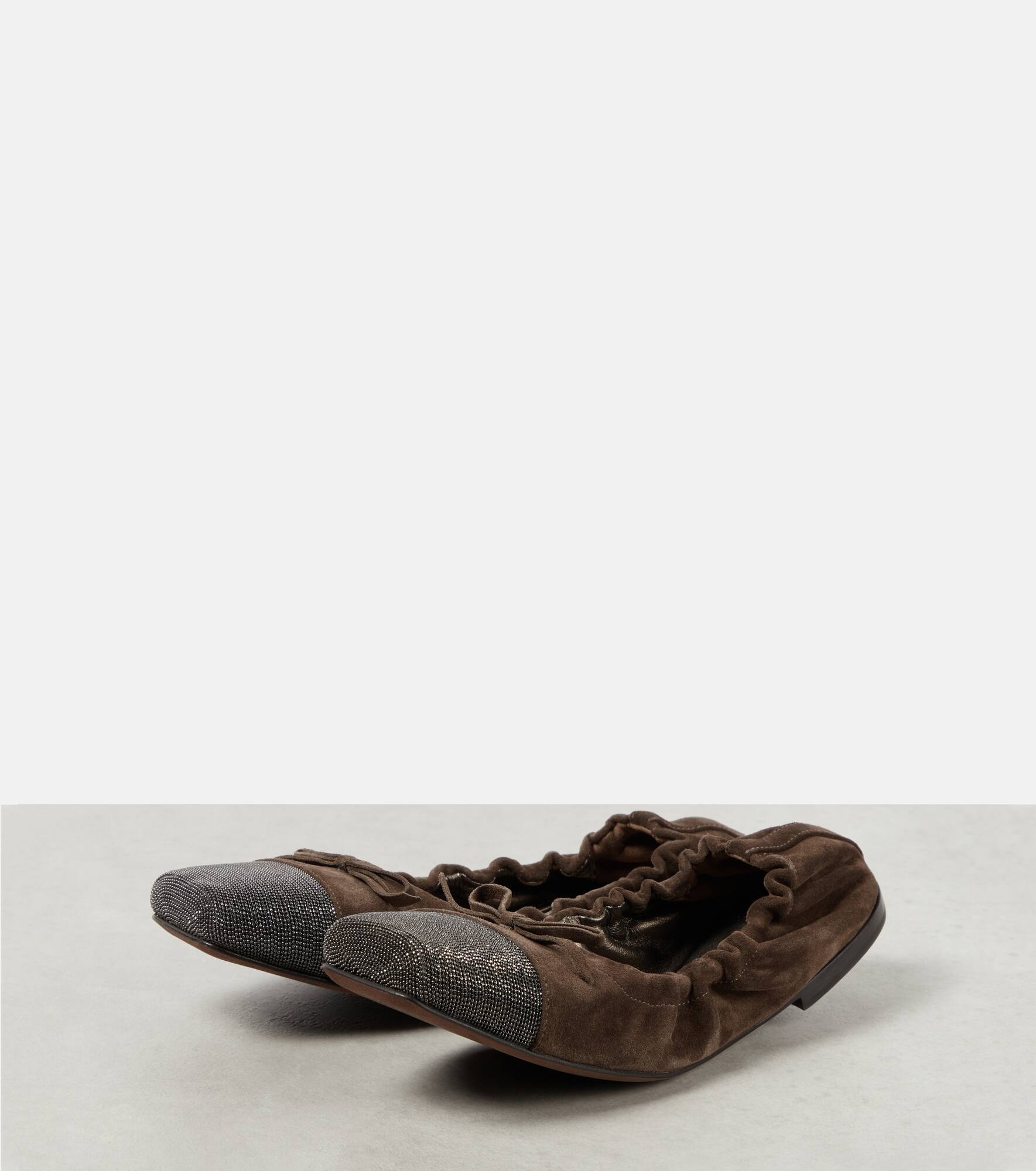 Embellished suede ballet flats - 5