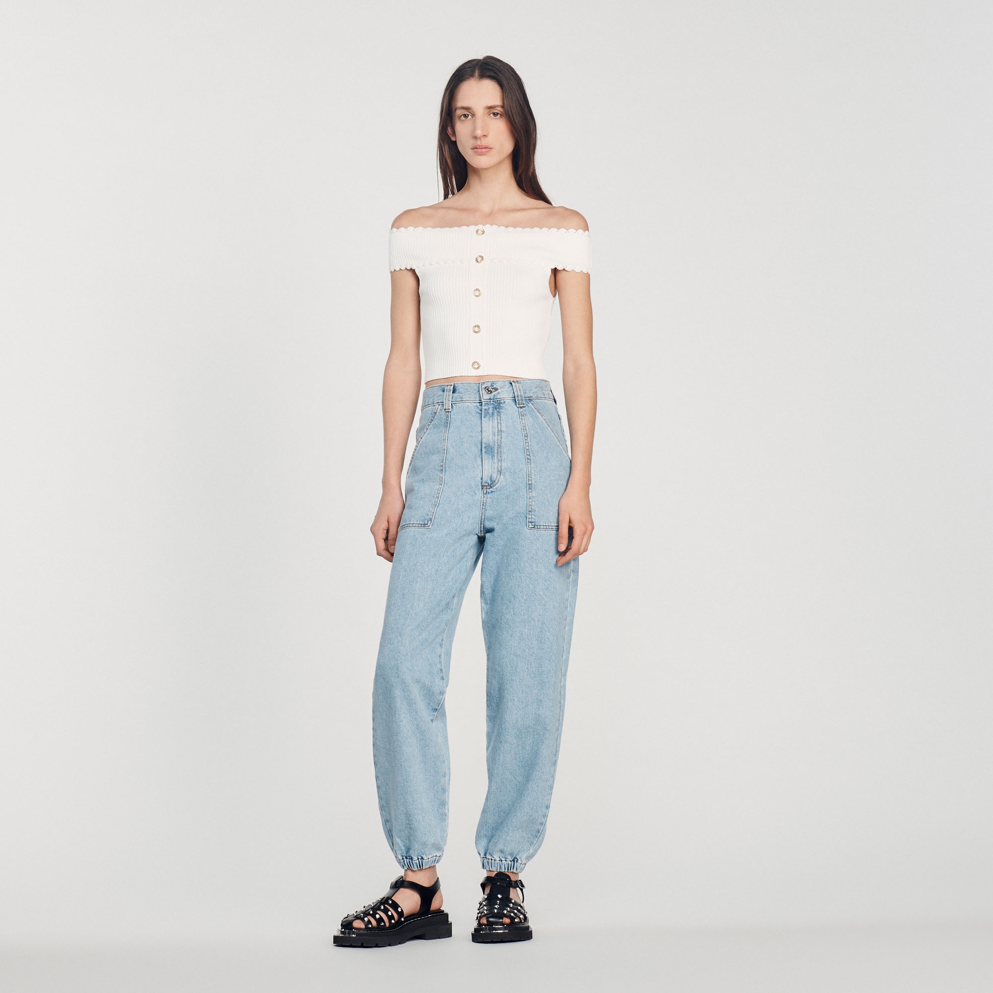 Cropped knit top - 3