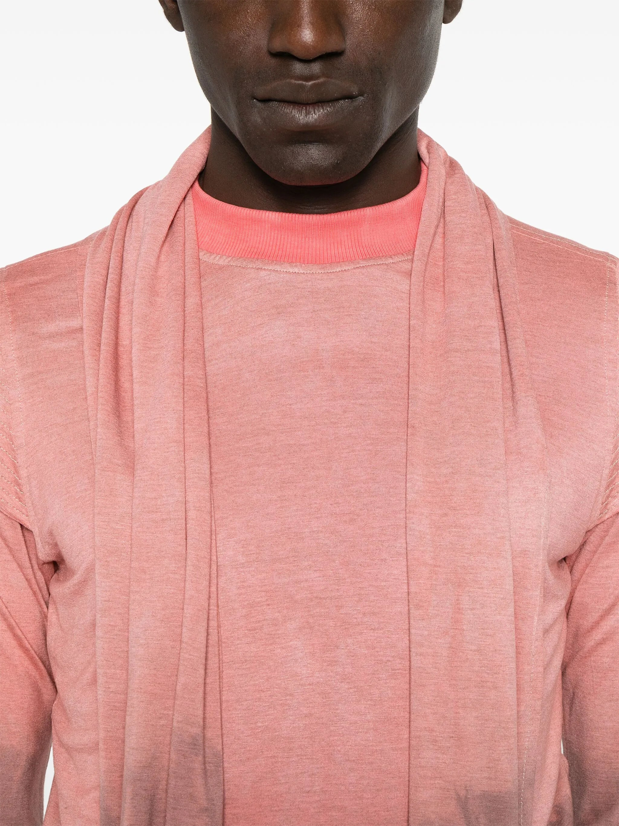 built-in-scarf long-sleeve T-shirt - 4