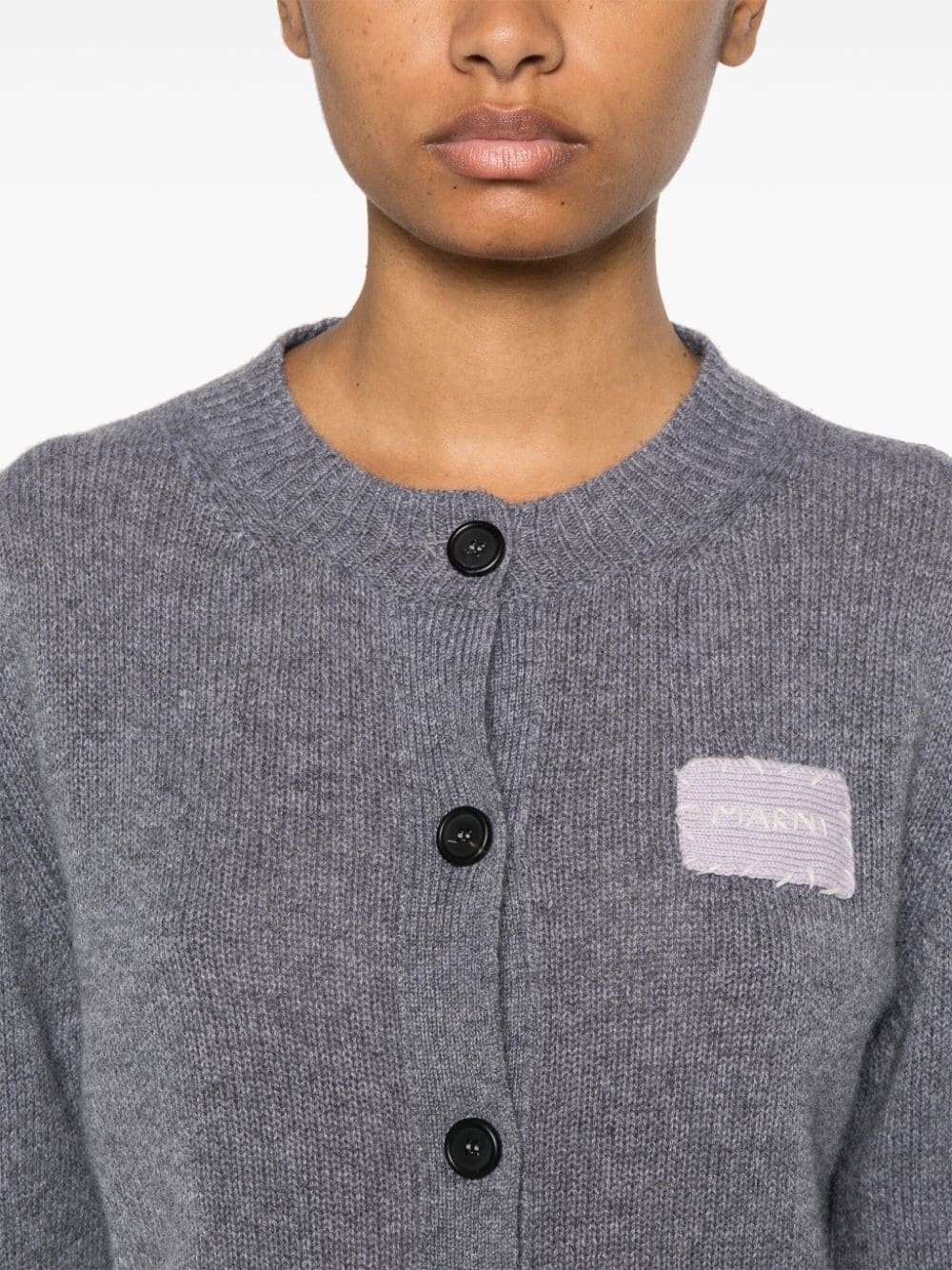 logo-patch cashmere cardigan - 5