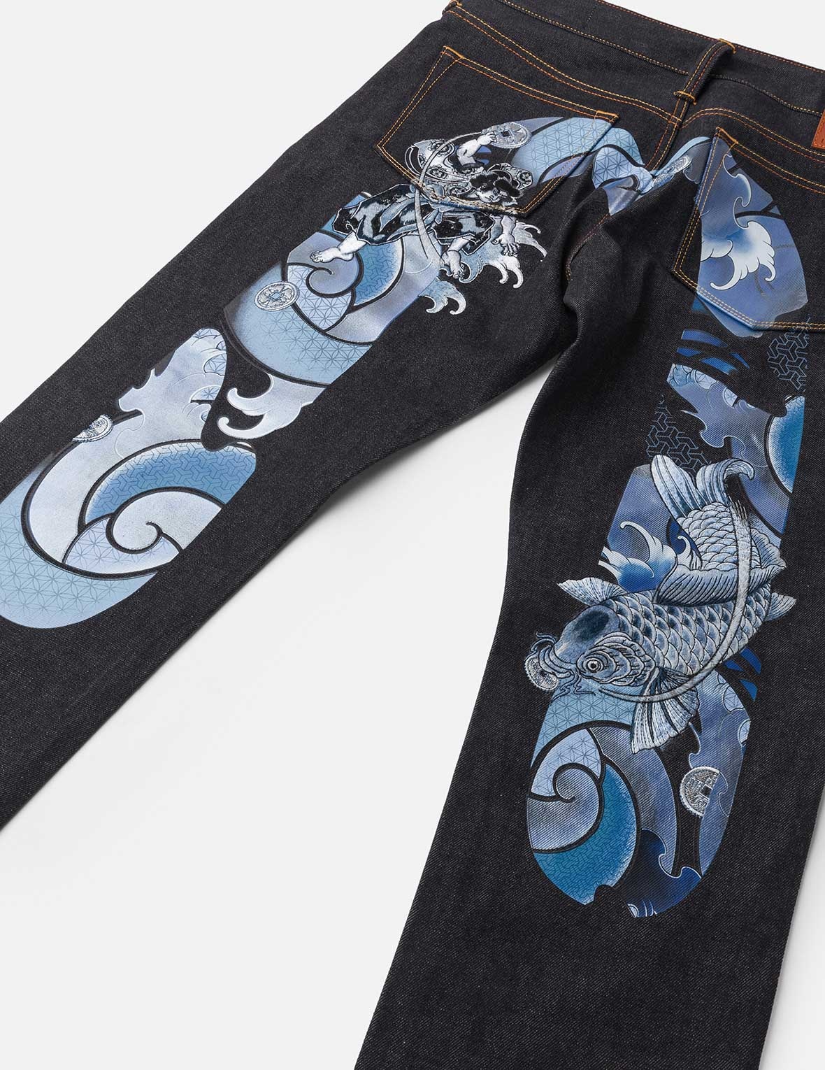 Tattoo Koi Daicock Embroidery Slim Fit Jeans #2010 - 5