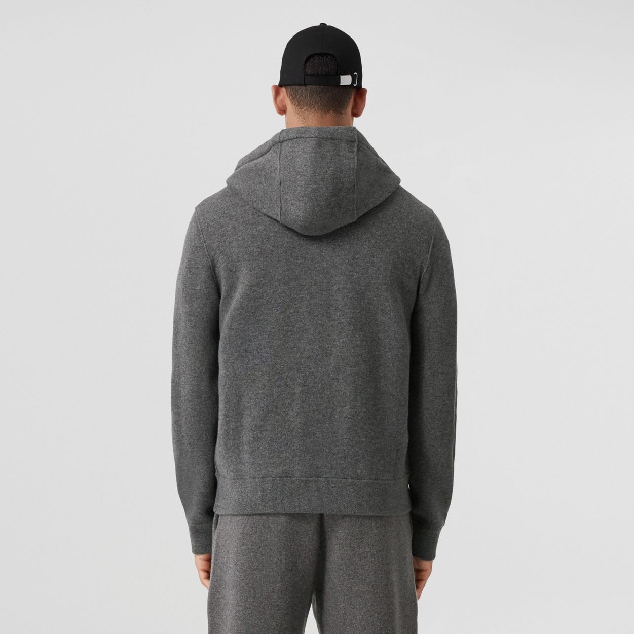 Logo Detail Cashmere Blend Hooded Top - 4