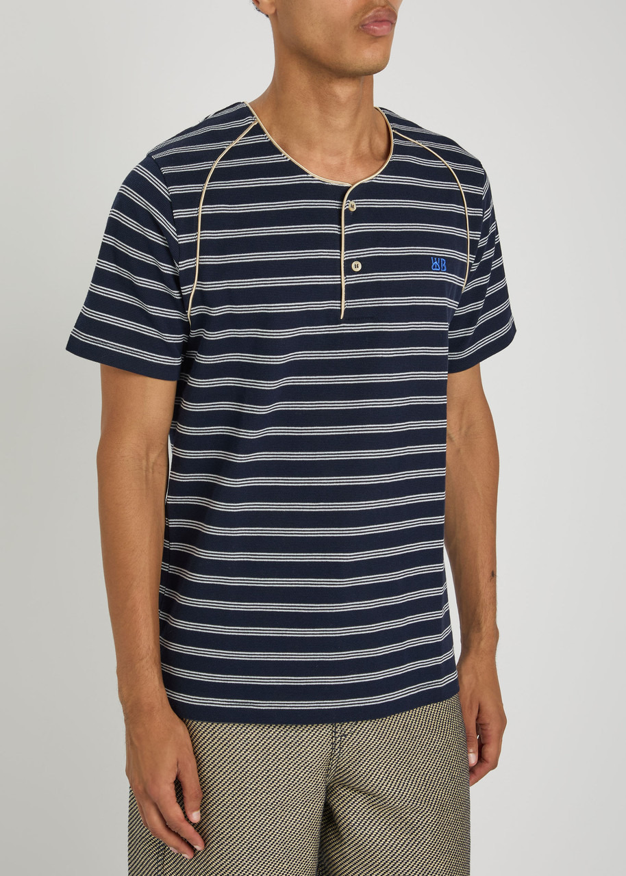 Wales Bonner Isaiah Striped Piqué Cotton-blend T-shirt - 2