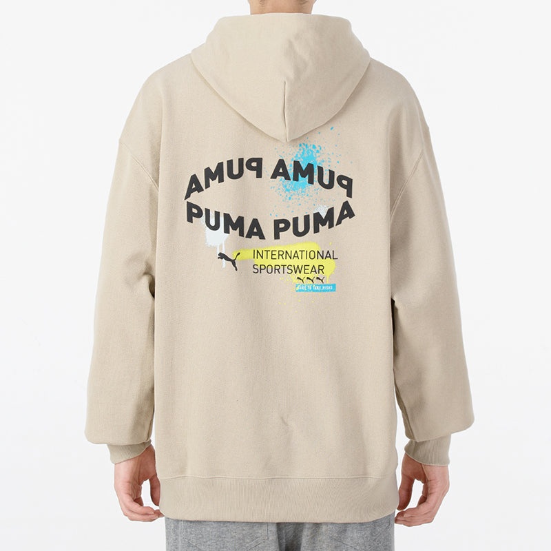 PUMA Oversize Trend Graphic Logo Hoodie 'Beige' 536061-64 - 4