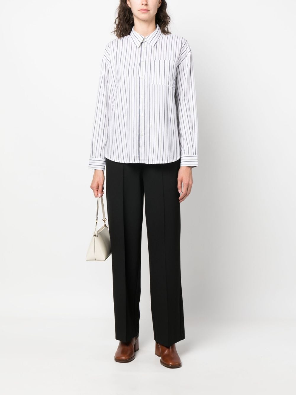 striped cotton-wool blend shirt - 2