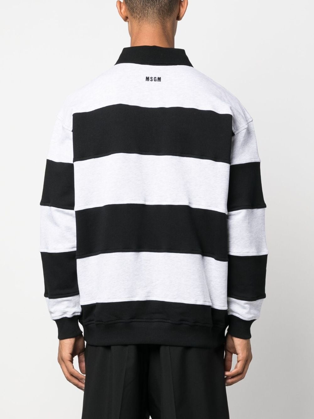 logo-patch striped polo shirt - 4