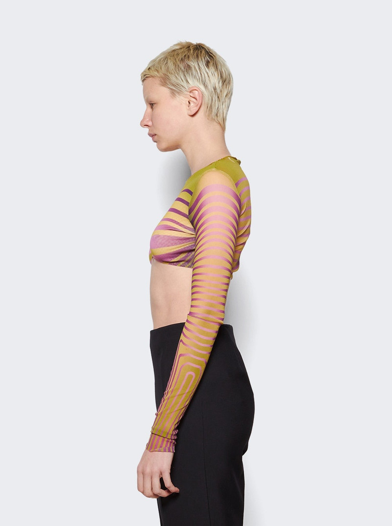 abstract-print cropped T-shirt 4