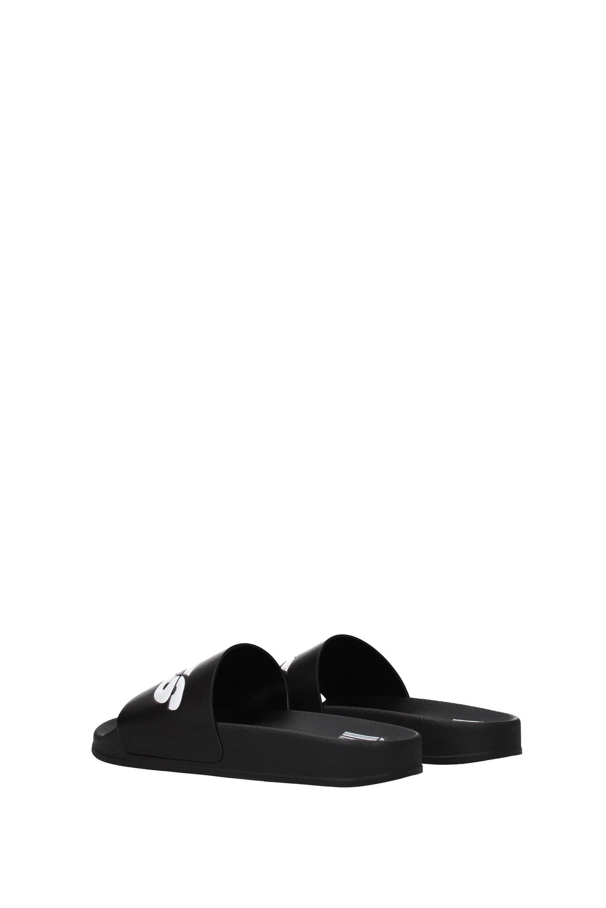 Slippers and clogs Leather Black White - 3