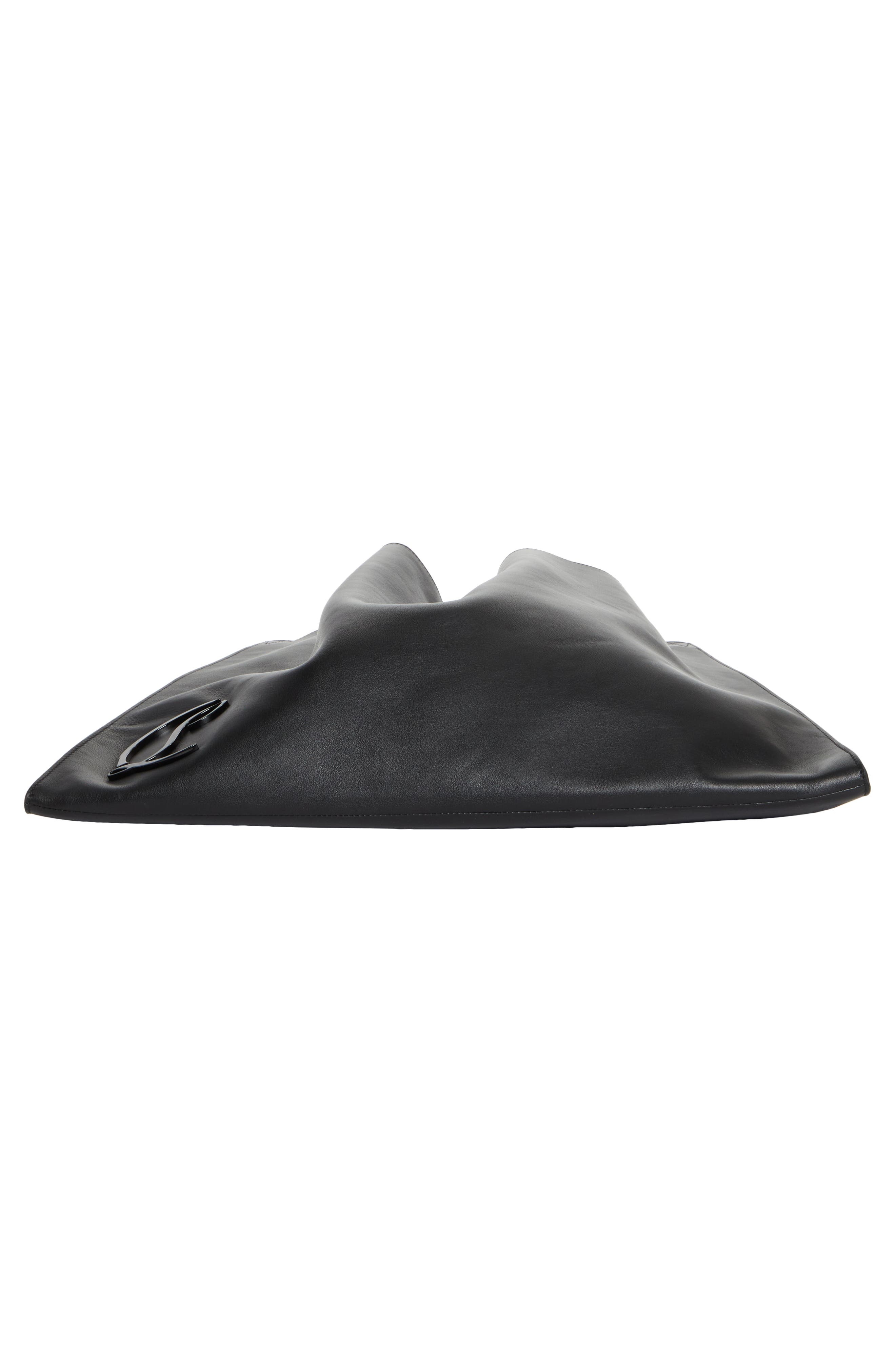 Christian Louboutin Le 54 Leather Drawstring Tote in B380 Black/Black/Black at Nordstrom - 6