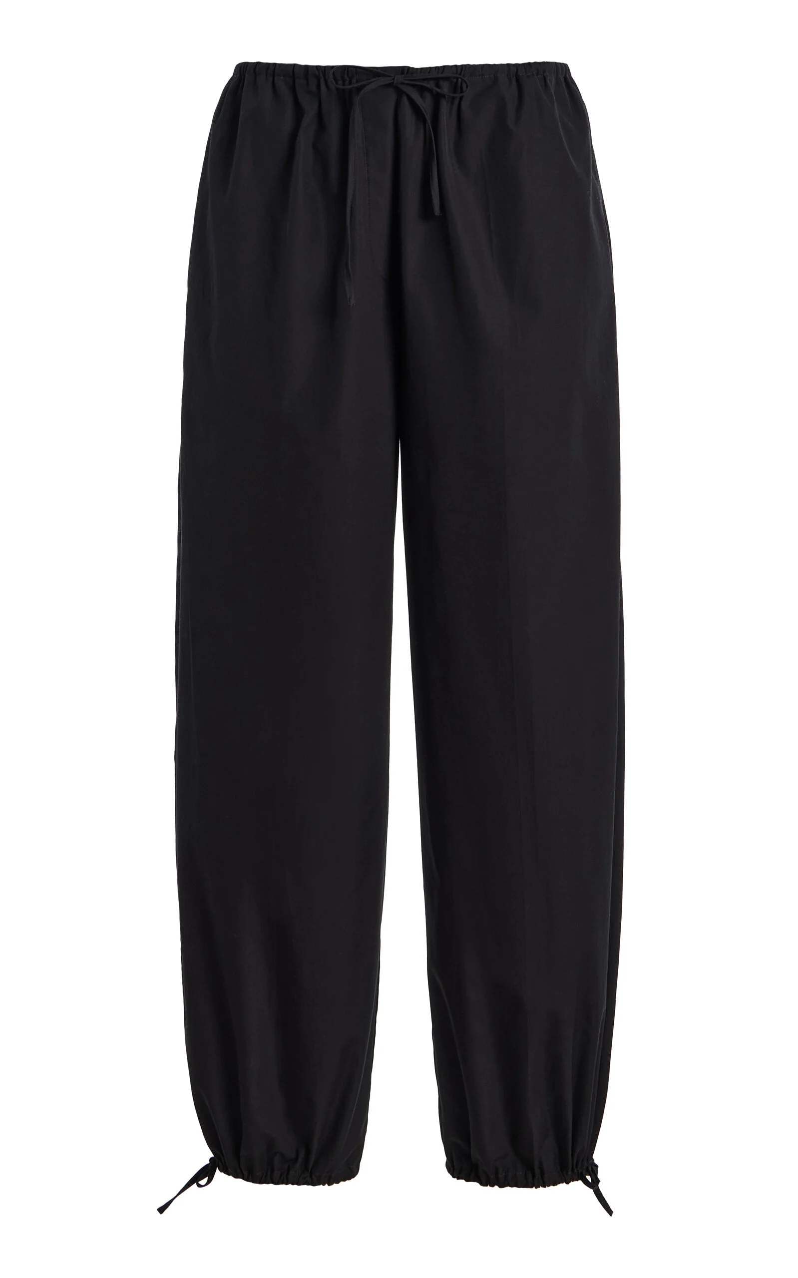 Tie-Detailed Organic Cotton Pants black - 1