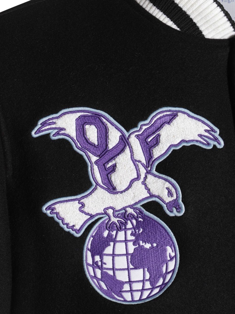 logo-patch bomber jacket - 3