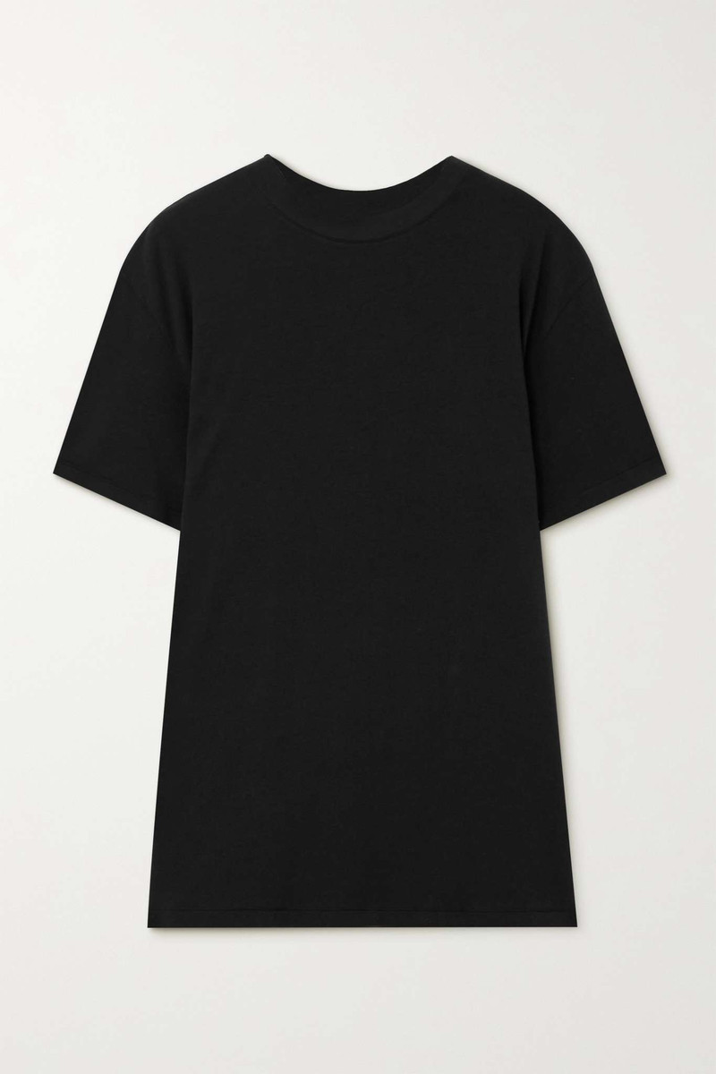 Boyfriend stretch-modal 과 cotton-blend jersey 티셔츠 - Onyx - 1