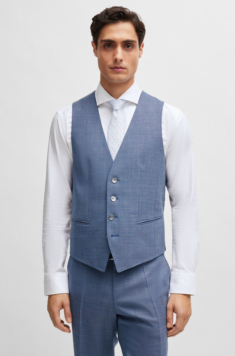 SLIM-FIT SUIT IN A HOPSACK-WEAVE WOOL BLEND 6